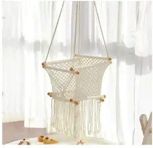 Cao Bán Thiết Kế Tùy Chỉnh Macrame Bé Đu Ghế Trong Màu Trắng Bông Dệt Bé Treo Ghế Cho Bé