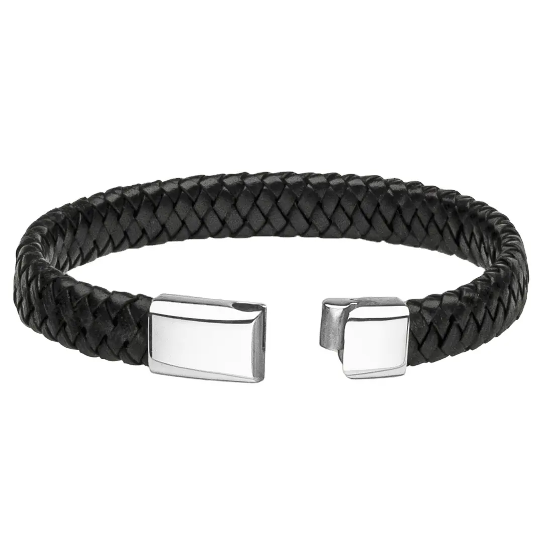 High End Men's Casual Wearing Durable Designer Long Lasting Multi Colour Oval Braided Leather Bracelet For Sporty Hip Hop Look