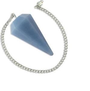 ANGÉLITE Pierre précieuse à facettes polie naturelle Petits pendules CHAKRA REIKI HEALING Pendentif style Feng Shui Cristal Farhan - Product Image 5