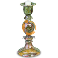 Candelabro de Mármol Ónix Pulido, Multicolor, Diseño Moderno, Decoración para el Hogar con Diseño Gráfico, Garantía de por Vida