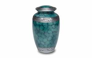 Urnes de crémation en laiton en aluminium bleu feu pour adultes affichage à domicile en métal Columbarium Niche fournitures funéraires en gros - Product Image 6