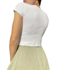 T-shirt à manches courtes col rond pour femme, style Lolita, imprimé, coupe ajustée, en tissu élasthanne/coton, anti-rétrécissement et respirant - Product Image 6