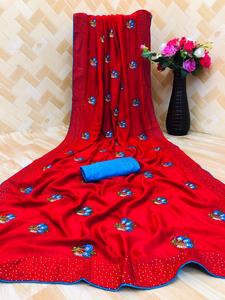 Kanchipuram Sarees Soie Fête Porter Mariage Indien Dernier Designer Femmes Porter Sari avec Blouse Banarasi Coton Soie Tissus Doux Alphanumero - Product Image 6