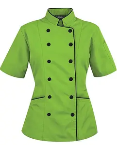 Benutzer definiertes Logo mit individuellem Design Männer Frauen Chef Uniform Low Cost Chef Jacke Hochwertiger Unisex-Mantel