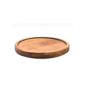 Plato de madera para restaurante, vajilla de cocina de estilo familiar, plato de madera redondo sólido simple para alimentos con dedos, venta - Product Image 3