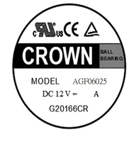 Ventilador Axial de CC CROWN 12V/24V 6025 con Aspas de Plástico OEM, Certificado RoHS/CE/TUV para Plantas de Manufactura y Uso en Telecomunicaciones/Servidores