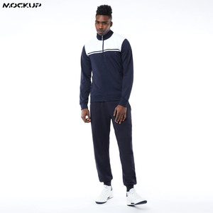 ชุดวอร์มสำหรับผู้ชาย โลโก้สั่งทำได้ ชุดกีฬาไนลอนสะท้อนแสง OEM ชุดลำลองคอวีแบบสวม - Product Image 3