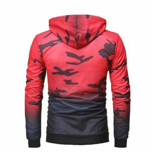 Sweat à capuche zippé pour homme, nouvelle conception 2026, style streetwear, en molleton de coton avec imprimé camouflage 3D pour l'hiver - Product Image 2