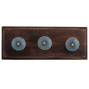 Bois fait à la main bleu, Turquoise et jaune - Product Image 1