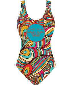 Traje de Baño Personalizado de Una Pieza para Niñas, Estampado Colorido, Secado Rápido, UPF 30, Spandex, Poliéster, para Niños - Product Image 2