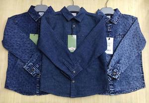 <b>Garments</b>/Apparels Surplus Branded Labels Boys Long Sleeve Denim Casual Cotton Button <b>Cover</b> Slim Fit <b>Garment</b> Dyed Shirts - Product Image 3