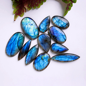 Labradorita-labradorita azul, piedra labradorita, Gema natural, cubos de labradorita, cuentas de Rubí, cabujón de 10mm, 12mm - Product Image 2
