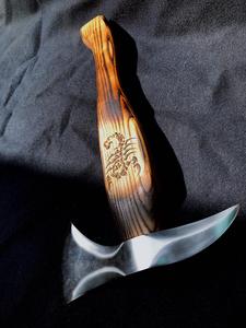 Custom Handmade <b>Spike</b> Axe CNC Work on Handle with Scorpion Etched Polished Blade Work Gift Pack Included - Product Image 3
