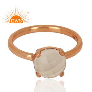 Fabricant de bijoux sur mesure, bague en pierre précieuse de quartz rose en forme de coussin, vente en gros, plaqué or rose, argent 925, bague cocktail, bijoux - Product Image 2