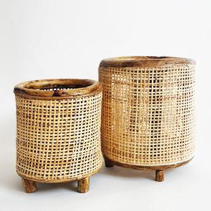 Juego de macetas de ratán Natural de estilo Vintage, minimaceta de mimbre hecha a mano para flores de interior, venta al por mayor de Vietnam - Product Image 6