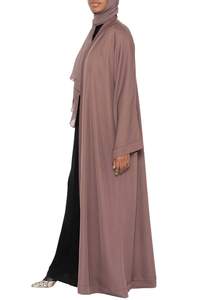 NEW TEA <b>PINK</b> FLAIRY VERY SOFT NIDA MATERIAL GREY BUTTERFLY ABAYA Comfortable <b>Burka</b> Jilbab 2021 / 2022 by AJM TRADE HOUSE - Product Image 3