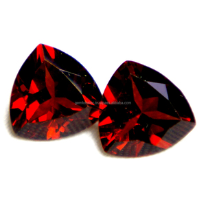 Anillos colgantes de tamaño calibrado de granate rojo Natural con forma de trillón, pendientes que hacen piedras preciosas sueltas, calidad 3A, granate rojo de Mozambique - Product Image 1