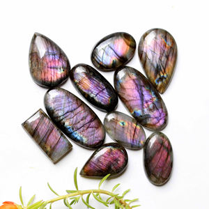 Collar de resina de slime, colgante de labradorita, cabujón, flor de la vida, labradorita, 15mm - Product Image 2