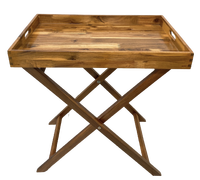 Plateau TV en bois d'acacia, table d'appoint amovible, bureau pour ordinateur portable avec sac de rangement, table de canapé, facile à assembler, respectueux de l'environnement
