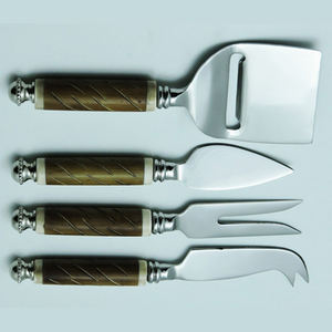 Vajilla de resina antigua y acero inoxidable, juego de cuchillos para queso de 4 cubiertos de acero inoxidable de alta calidad, juego de cubiertos - Product Image 5