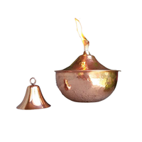 Lampe à huile Tiki en laiton massif, torche Tiki de forme ronde de meilleure qualité avec reniflard à un prix abordable