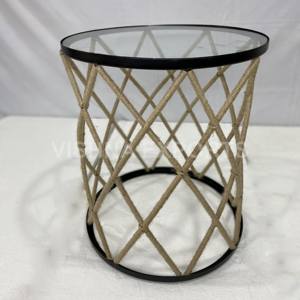 Mesa auxiliar tejida con cuerda de yute de estilo moderno hecha a mano artesanal india, muebles fijos para el hogar y la sala de estar - Product Image 5