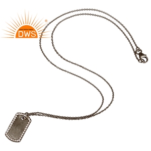 ดูดีสีขาวบุษราคัมผู้จัดจำหน่ายสร้อยคอโรเดียมสีดำชุบเงิน925สร้อยคอพลอยเครื่องประดับผู้ค้าส่ง - Product Image 3