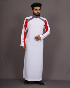 Thobe du pakistan pour hommes, impression à la mode, style arabe, couleur noire - Product Image 5