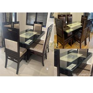 Bens — ensemble de Table à manger poli et brillant, Design moderne, de Style formel, avec chaises, meubles en bois de teck indien - Product Image 1
