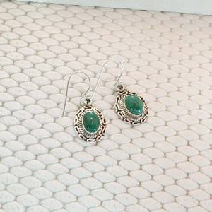 Boucles d'oreilles en argent sterling 925 avec pierre précieuse malachite verte de conception créative bijoux vente en gros de boucles d'oreilles en argent sterling avec pierres précieuses en ligne - Product Image 3