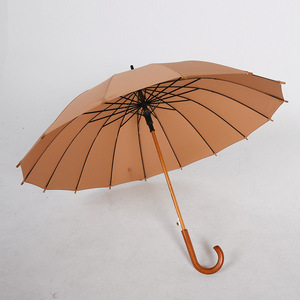 Vintage En Bois Poignée En Forme De Parapluie 16 Os Pluie <span class=keywords><strong>Solide</strong></span> Coupe-Vent Grand Parapluie Hommes Femmes Cadeau <span class=keywords><strong>Parasol</strong></span> - Product Image 1