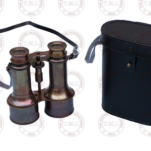 Binocular de latón náutico antiguo de 6 pulgadas con estuche de transporte de cuero negro, binocular real de latón, binocular hecho a mano para Camping y senderismo - Product Image 2