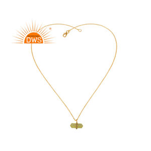 Latest 2026 Sterling <b>Silver</b> Natural Yellow Moon Stone & CZ Gemstone Pendant <b>Necklace</b> For Women Jewelry Manufacturer - Product Image 1