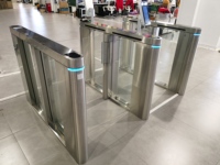 Barrière pivotante Qigong Speed Gate, système de contrôle d'accès, acier inoxydable, mesure de température 24h/24, bidirectionnelle