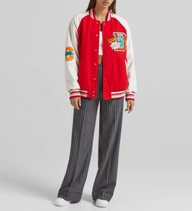 Custom High Street Chenille Patches Embroidery Winter Collarless Varsity <b>Jackets</b> Breathable Eco-Friendly Wool Sleeves Quick - Product Image 5