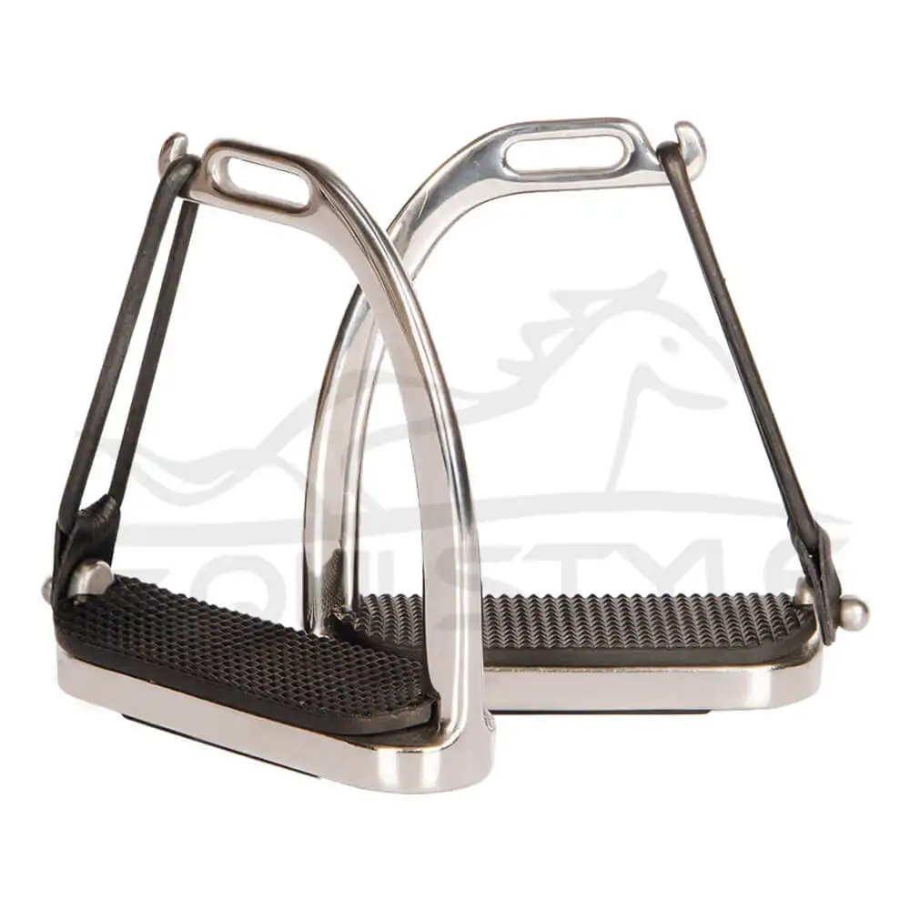 Safety Stirrups Peacock Style Fillis Stirrups Silver Solid Stainless Steel Anti Slip Elastic Ring Factory Direct Horse Stirrups