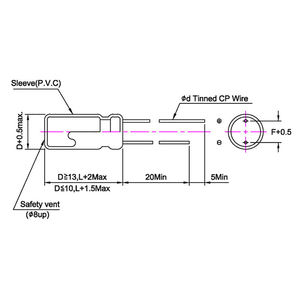 ไต้หวันผู้ผลิตอลูมิเนียมตัวเก็บประจุด้วยไฟฟ้า,เรเดียล470UF 16V - Product Image 2