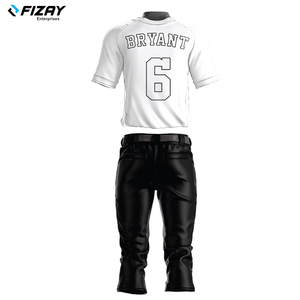 FIZAY ENTERPRISES Uniforme de Béisbol para Hombres, Ropa Deportiva de Calidad Premium, Color Blanco y Negro, Hecho a Medida, Nuevo Diseño para Jóvenes - Product Image 3