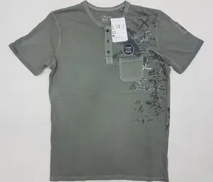 Camisetas Henley de Manga Corta para Hombre, de Marca, de Primera Calidad, Ligeras, Teñidas, 100% Algodón, Estilo Béisbol - Product Image 1