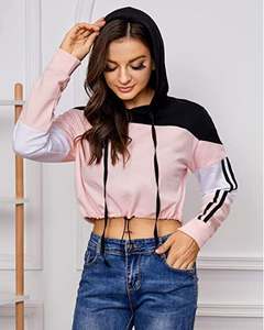 Sudadera corta con capucha para mujer, ropa para entrenamiento, venta al por mayor - Product Image 6