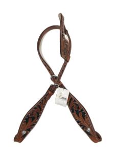 Têtière de cheval occidentale à une oreille, design personnalisé de qualité supérieure, cuir sculpté à la main pour l'équitation - Product Image 6