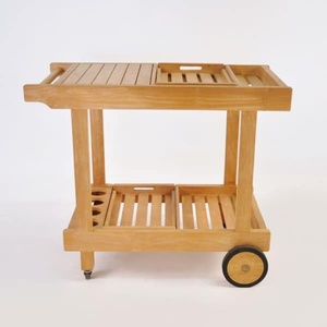 Wooden Teak Trolley Cart Garden Furniture - Product Image 3