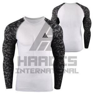 Último diseño Hombres Rash Guard Ropa deportiva Color sólido Mangas largas Rash Guard con logotipo personalizado - Product Image 3