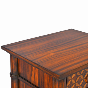 Batique Mahogany Nightstand 1 <b>Drawer</b> Traditional Classic Design Solid Wood FLEGT Certified Bedroom Furniture for Home Hotel Use - Product Image 3