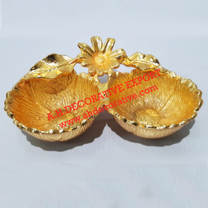 Bol à puces et trempage de luxe en plaqué or, pour aliments secs, 3 sections en métal, nouveau bol à salade pour la cuisine à la maison - Product Image 6