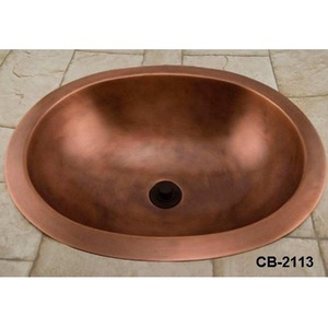 Hammered Handmade Undermount ทองแดงล้างห้องน้ําอ่างล้างจาน - Product Image 1