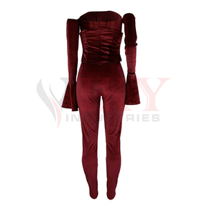 Otoño y el invierno de las mujeres suéter de color sólido de terciopelo corriendo desgaste de las mujeres 1 pieza chándal - Product Image 6