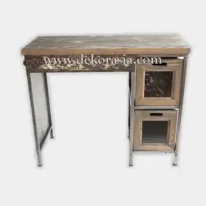 Meja, Furnitur Industri, Furnitur Besi, Meja Kantor Konsol, Meja Kayu, Dekorasi Rumah Mewah