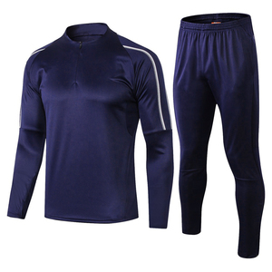 Chándal personalizado para hombre, traje masculino de chándal con tu propio diseño de sublimación, azul marino y rojo, Con cremallera larga para correr - Product Image 1