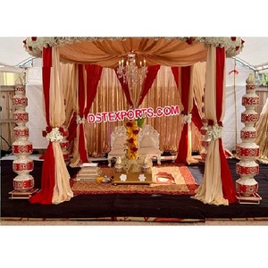 Mandap Decorativo para Bodas, Pilares Matka de Fibra de Vidrio, Tamaño y Color Personalizables, Diseño Moderno, Decoración para Ceremonias de Boda Indias - Product Image 1
